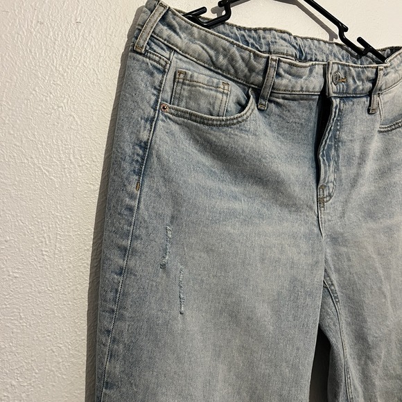 Tilly's wide legged jeans size 10 deconstruct light destroy wash cotton stretch - Picture 4 of 11